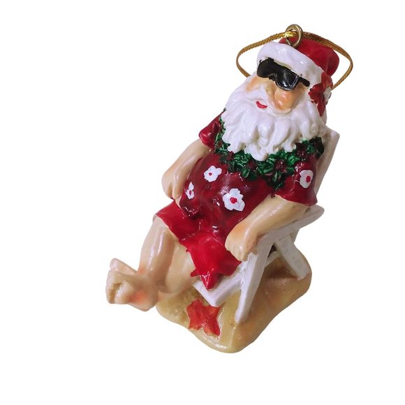 Bundle Lot of 6 Santa Claus Christmas Ornaments Beach Surfer Sandcastle Chill - Picture 7 of 11
